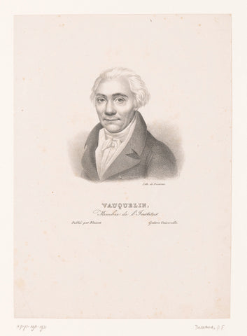 Portret van Louis-Nicolas Vauquelin, anonymous, Pierre François Ducarme, 1820 - 1829 Canvas Print