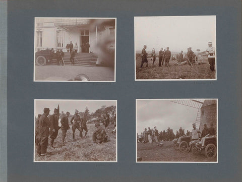 Soldiers leave a house in France, anonymous, 1902 Canvas Print