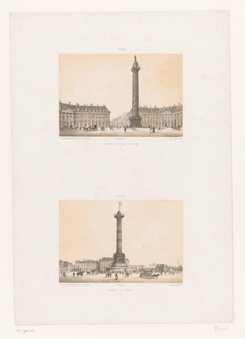 View of the Vendôme Column, Charles Fichot, c. 1860 Canvas Print