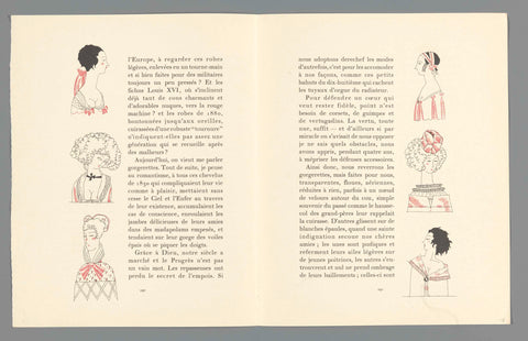 Gazette du Bon Ton, 1922 - No. 10, pp. 290-291: Les Gorgerettes, Charles Martin (possibly), 1922 Canvas Print