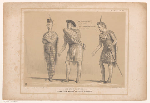 Cartoon with three lords in roles out Macbeth, John Doyle, 1845 Canvas Print