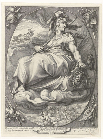 Minerva, Hendrick Goltzius, 1596 Canvas Print