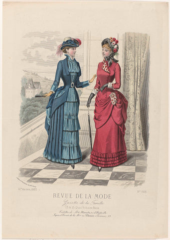 Revue de la Mode, Gazette de la Famille, Sunday, April 8, 1883, 12th year, No. 588: Toilets of Mrs. Marcad (...), E. Cheffer, 1883 Canvas Print