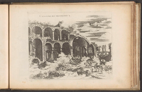 Third view of the Colosseum in Rome, Jacques Androuet (attributed to), 1551 - 1584 Canvas Print