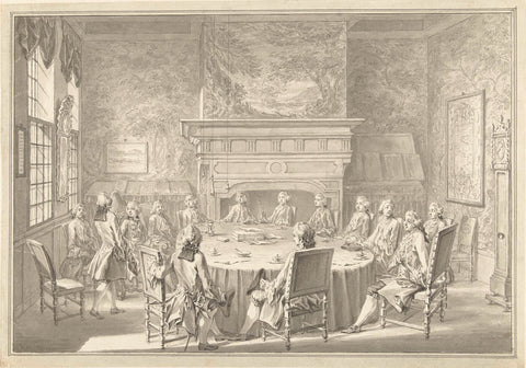 Session of Willem V in the W.I.C., on his visit to Amsterdam in 1768, Simon Fokke, 1771 Canvas Print