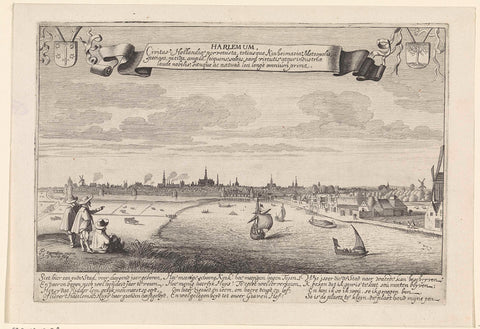 Gezicht op Haarlem en het Spaarne vanuit het zuiden, Jan van de Velde (II), 1628 Canvas Print