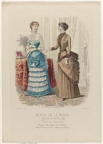 Revue de la Mode, Gazette de la Famille, Sunday, September 10, 1882, 11th year, No. 558: Toilets of Mme Bardé (...), E. Cheffer, 1882 Canvas Print