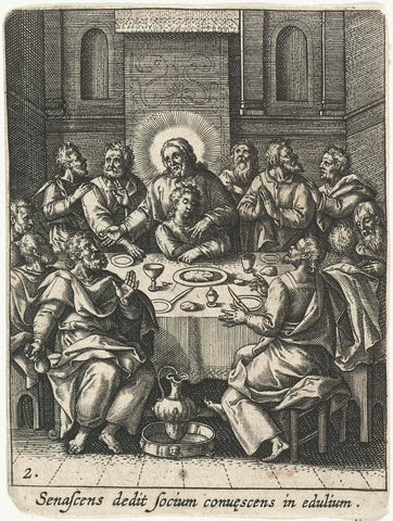 Last Supper, Adriaen Collaert, 1570 - 1618 Canvas Print