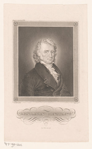 Portret van Benjamin Constant, Nikolaus Hoff, 1840 - 1855 Canvas Print