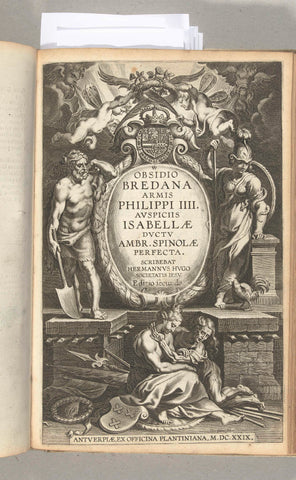 Title print for Obsidio Bredana armis Philippi IIII avspiciis Isabellae Dvctv Ambr. Spinolae perfecta, 1629, Cornelis Galle (I), 1629 Canvas Print