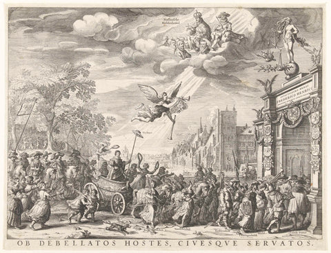 Allegorische triomfantelijke intocht van Frederik Hendrik in Den Haag, Salomon Savery, 1629 - 1630 Canvas Print