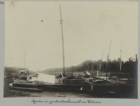 Port and saltwater canal of Totness, Hendrik Doijer (attributed to), 1906 - 1913 Canvas Print