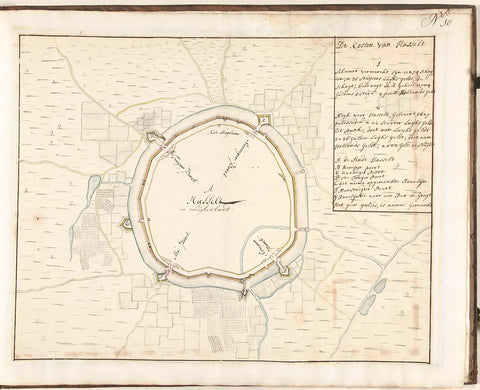 Map of Hasselt, ca. 1701-1715, Samuel Du Ry de Champdoré, 1705 Canvas Print