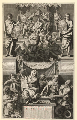 French cartoon on the coronation of William III, 1689, anonymous, 1689 Canvas Print