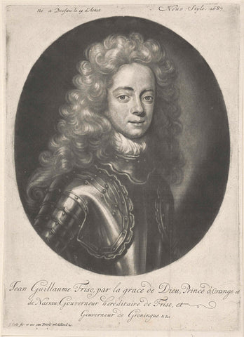 Portrait of Johan Willem Friso, Prince of Orange-Nassau, Jacob Gole, 1705-1724 Canvas Print