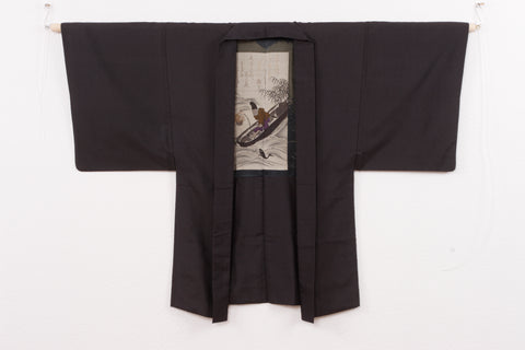 Men haori with the old cormorant fisherman from 'Ukai', anonymous, 1920 - 1940 Canvas Print