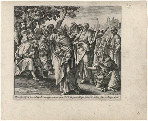 Roeping van Zacheus, Philips Galle (attributed to workshop of), 1547 - 1612 Canvas Print