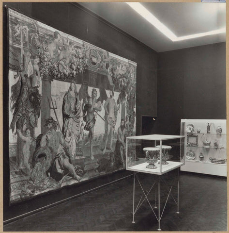 Room 249 with tapestry and ceramic display cases, 1961 Canvas Print