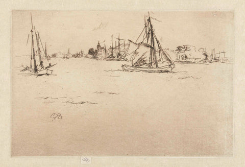 View of Dordrecht, James Abbott McNeill Whistler, 1884 Canvas Print