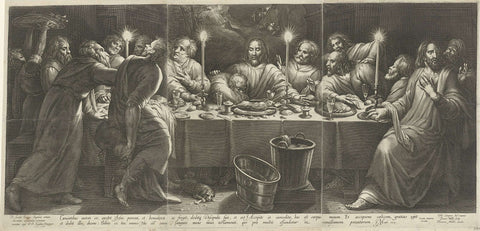 Last supper, Jan Harmensz. Muller, 1630 - 1656 Canvas Print