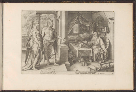 Juno and Jupiter Consult Tiresias, Hendrick Goltzius (workshop of), 1728 Canvas Print