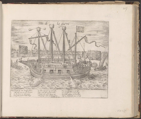 The ship Fin de la guerre, 1585, Frans Hogenberg, 1587 - c. 1591 Canvas Print