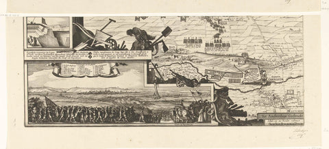 Siege of Maastricht, 1632 (plate 3), Claes Jansz. Visscher (II), 1633 Canvas Print