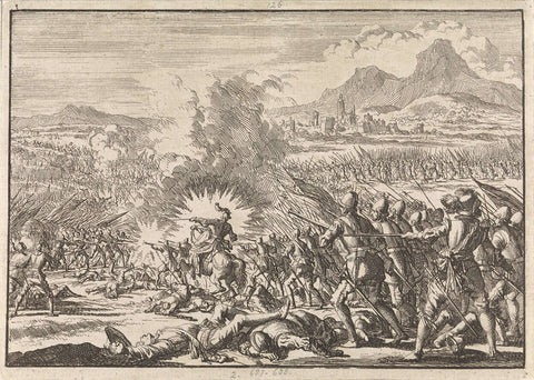 Victory of the Portuguese over the Spaniards at Villaviciosa, 1665, Jan Luyken, 1698 Canvas Print