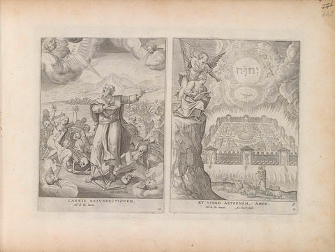 Johannes sees the new Jerusalem, Adriaen Collaert, 1643 Canvas Print