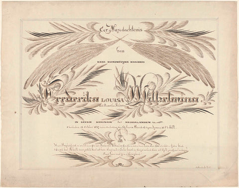 In memory of her royal highness Frederika Louisa Wilhelmina (...) in leven Koningin der Nederlanden (...), A. Steenbeek, 1837 Canvas Print