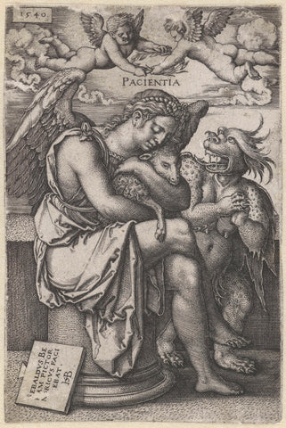 Geduld (Patientia), Hans Sebald Beham, 1540 Canvas Print