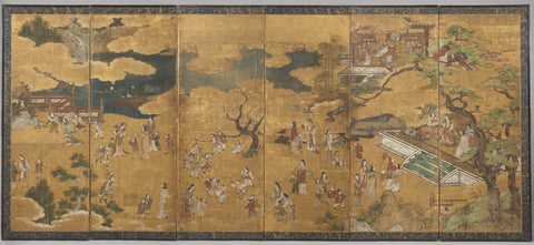 Six-piece screen, anonymous, c. 1650 - c. 1750 Canvas Print