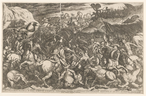 Battle between the Israelites and the Amalekites, Antonio Tempesta, c. 1650 Canvas Print