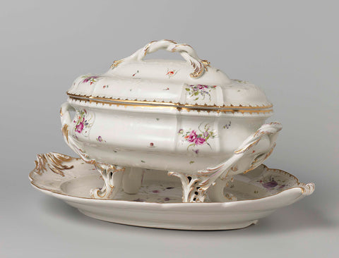 Tureen and stand, Porzellanmanufaktur Frankenthal, c. 1759 - c. 1762 Canvas Print