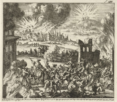 Murder, arson and destruction by the French in the Palatinate, Jan Luyken, 1689 Canvas Print