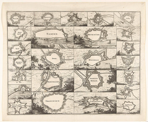 Fortresses and fortified places conquered by the French in 1672, Jacobus Harrewijn, 1684 Canvas Print