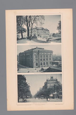 Drie gezichten op Hamburg, afgebeeld het museum- en schoolgebouw van de Steinthor, het natuurhistorisch museum en de Steindamm, Wilhelm Dreesen, 1894 Canvas Print