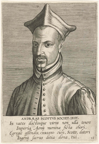 Portrait of Andreas Schott, Philips Galle, 1587 Canvas Print