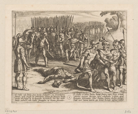 Claudius Civilis is imprisoned and its brother Paulus beheaded, 69-70, Antonio Tempesta, 1612 Canvas Print