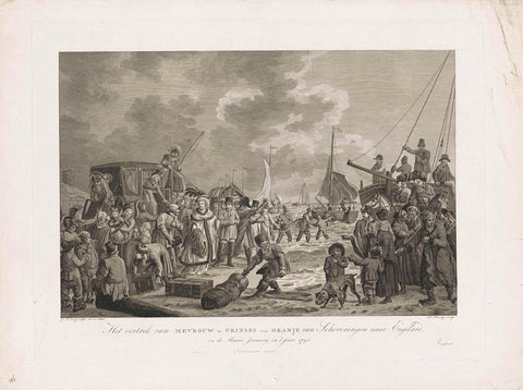 Departure of the Princess of Orange to England, 1795, Hendrik Roosing, 1795 Canvas Print