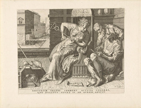 Rhetorica (Eloquence), Cornelis Cort, 1565 Canvas Print