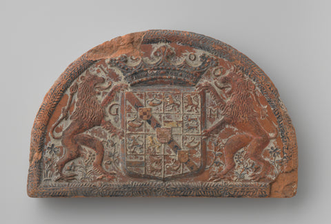 Fireplace cover stone with the coat of arms of Prince Maurits of Orange Nassau, anonymous, c. 1567 - c. 1625 Canvas Print