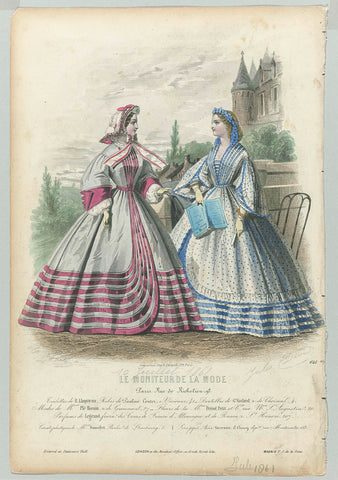 Le Moniteur de la Mode, 10 July 1861, No. 641 : Toilettes de R.Lhopiteau (...), A. Bodin, 1861 Canvas Print