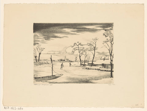 Dutch winter landscape II, Lodewijk Schelfhout, 1939 Canvas Print