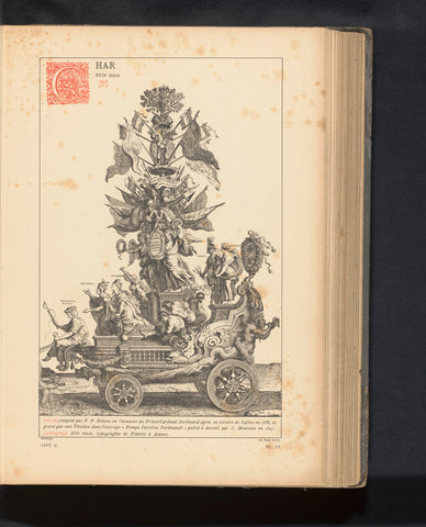 Reproduction of a design of a triumphal chariot for Ferdinand of Austria by Peter Paul Rubens, anonymous, c. 1875 - in or before 1880 Canvas Print