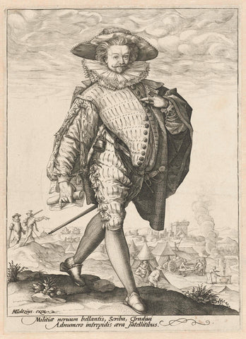 Klerk in het leger, Hendrick Goltzius (workshop of), 1585 - 1589 Canvas Print