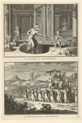 Representations of religious rituals from India, Bernard Picart (workshop or), 1722 Canvas Print