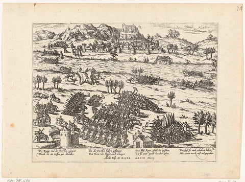 Battle of the Rhône, 1570, Frans Hogenberg, 1565 - 1573 Canvas Print