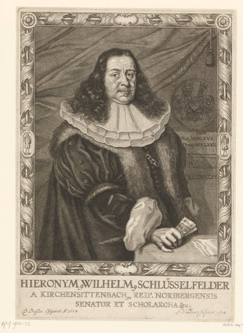 Portret van Hieronymus Wilhelm Schlüsselfelder von Kirchensittenbach, Jakob von Sandrart, 1672 Canvas Print