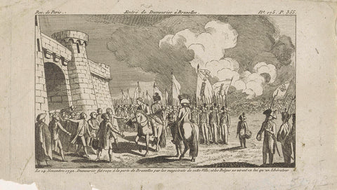 Entry of Dumouriez into Brussels, 1792, anonymous, 1792 - 1793 Canvas Print